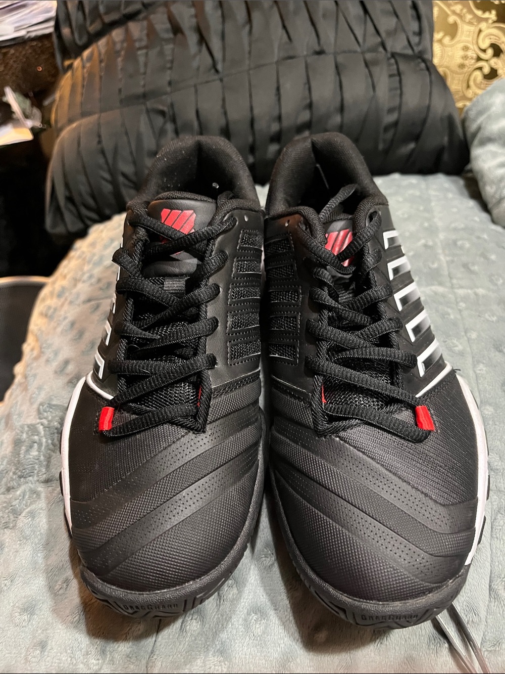 K-Swiss Kids Black Sneakers with Red Accents